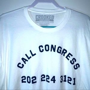 Call Congress - Pod Save America 3X White T - NWOT